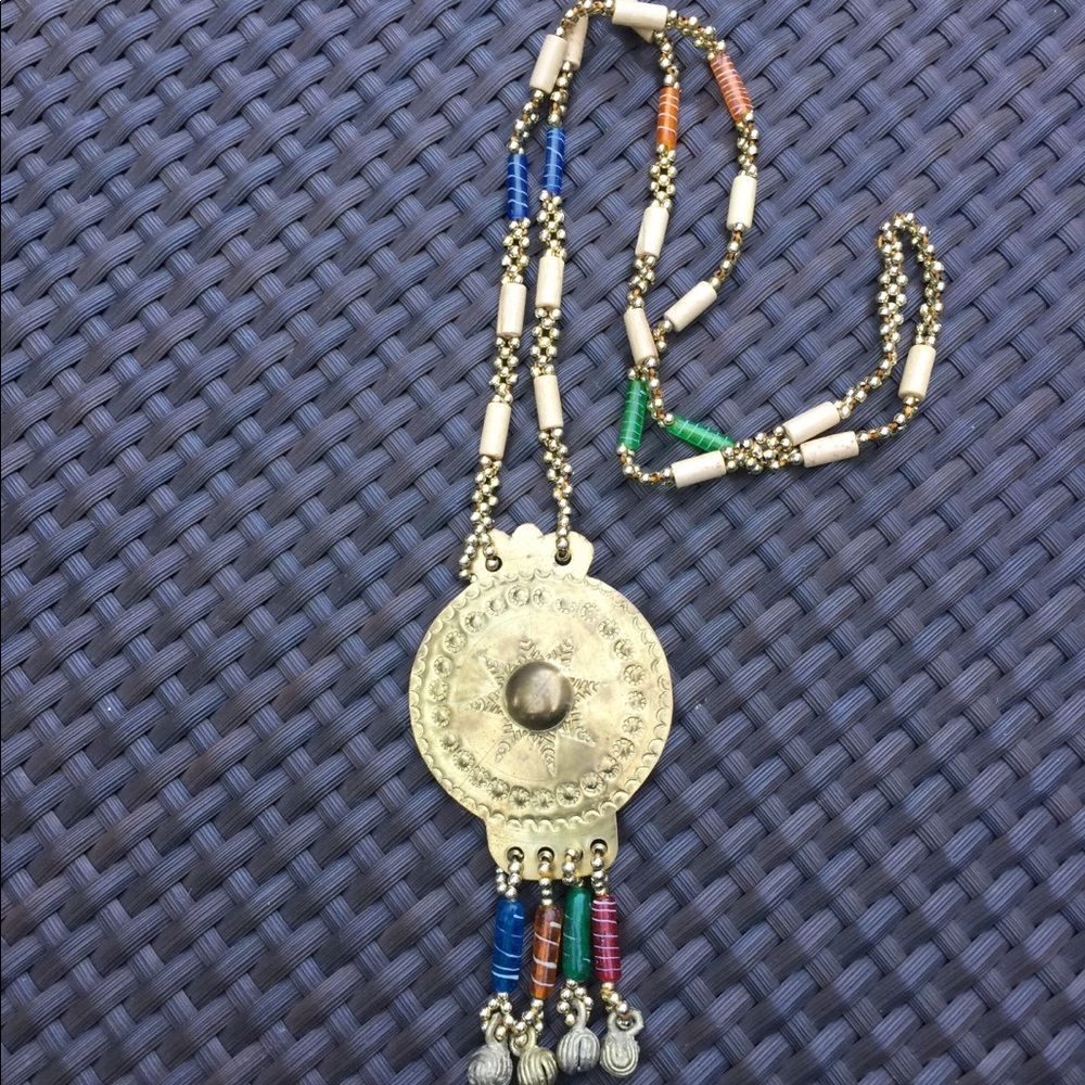 Beaded Brass Necklace